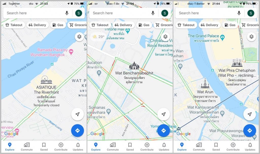 icon landmark on google maps thailand
